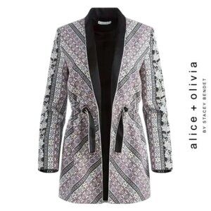 Alice + Olivia | Lincoln Piped Drawstring Waist Blazer, Size XS